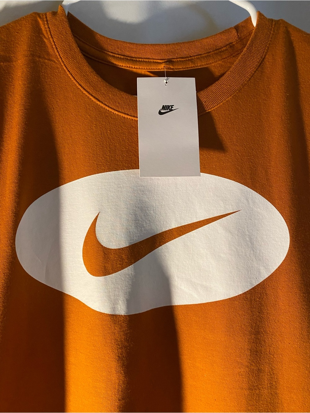 Nike Kids Burnt Orange Short Sleeve Tee with White Logo - Picture 4 of 5